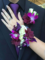 Plum Corsage & Boutonniere